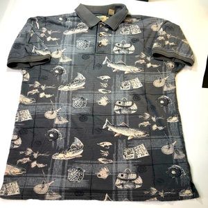 RedHead Mens Size Large 3 Button Short Sleeve Polo Fishing Shirt